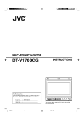 JVC DT-V1700CG 24 pg Instruction Manual on DT-V1700C monitor