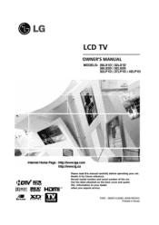 LG 26LX2D Owners Manual