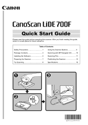 Canon LIDE700F Quick Start Guide