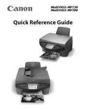 Canon MP730 MultiPASS MP730 Quick Reference Guide