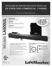 LiftMaster LA500UL Installation Manual - Spanish