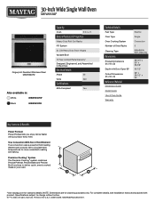 Maytag MEW9530F Specification Sheet