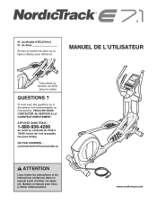 NordicTrack Elliptical E7.1 Canadian French Manual