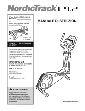 NordicTrack E 9.2 Elliptical Italian Manual