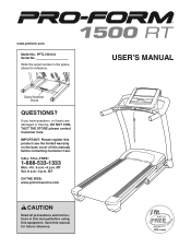ProForm 1500 Rt Treadmill English Manual