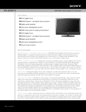Sony KDL-23S2010 Marketing Specifications