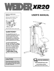 Weider Xr20 English Manual