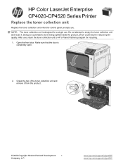 HP CP4525n HP Color LaserJet Enterprise CP4020/CP4520 Series Printer - Replace the toner collection unit