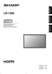 Sharp LB-1085 LB-1085 Professional LCD Monitor Operation Manual