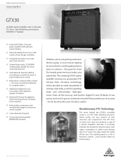 Behringer GTX30 Product Information Document