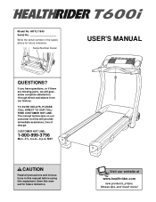 HealthRider T600i Treadmill English Manual