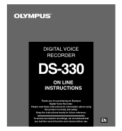 Olympus DS 330 DS-330 On Line Instructions (English)