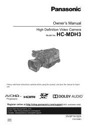 Panasonic HC-MDH3 Owners Manual