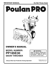 Poulan PP165E30 User Manual