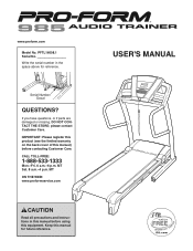 ProForm 985 Audio Trainer Treadmill English Manual