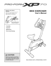 ProForm Xp 70 Bike Exerciser English Manual