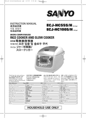 Sanyo ECJ-HC55H Owners Manual