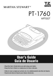 Brother International PT-1760 Users Manual - English