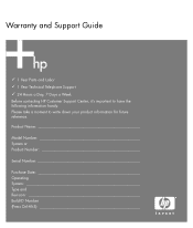 HP Media Center m7200 Warranty and Support Guide - 1 year