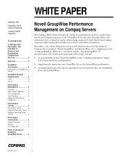 HP ProLiant 800 Novell GroupWise Performance Management on Compaq Servers