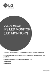 LG 24MP88HM-S Owners Manual