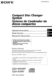 Sony 454RF Operating Instructions