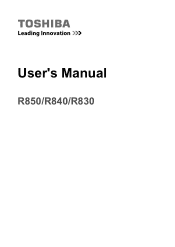 Toshiba Tecra R850 User Manual