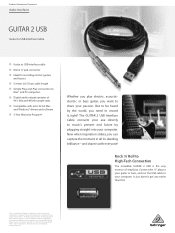 Behringer GUITAR 2 USB Product Information