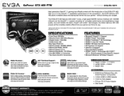 EVGA GeForce GTX 460 FTW 1024MB PDF Spec Sheet