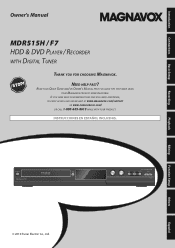 Magnavox MDR515H User manual,  English (US)