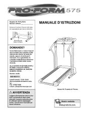 ProForm 575 Treadmill Italian Manual