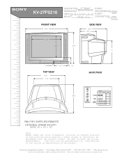 Sony KV-27FS210 Dimensions Diagrams