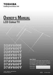 Toshiba 37AV600E Owners Manual