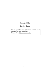 Acer AL1916 AL1916p Service Guide