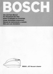 Bosch BSG81396UC Use and Care Manual