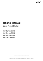 NEC V864Q Users Manual - English