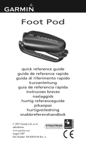 Garmin Forerunner 305 Foot Pod Quick Reference Guide (Multilingual)