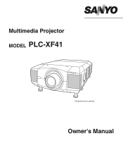 Sanyo XF41 Instruction Manual, PLC-XF41