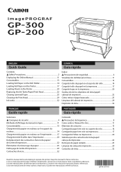 Canon imagePROGRAF GP-300 imagePROGRAF GP-300 / GP-200 Quick Guide