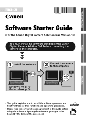 Canon PowerShot G5 Software Starter Guide DC SD Ver.13