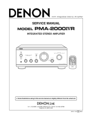 Denon PMA-2000 IV Service Manual