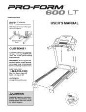 ProForm 600 Lt Treadmill English Manual