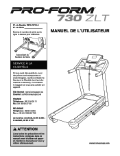 ProForm 730 Zlt Treadmill French Manual
