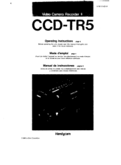 Sony CCD-TR5 Operating Instructions