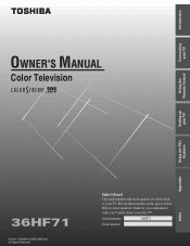 Toshiba 36HF71 Owners Manual