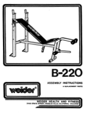 Weider B220 Assembly Instructions