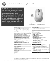 HP NU566AA HP Wireless Comfort (Studio Tord Boontje) Mobile Mouse - Datasheet