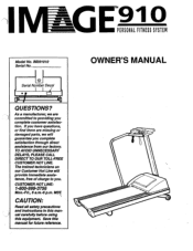 Image Fitness 910 Treadmill Owners Manual
