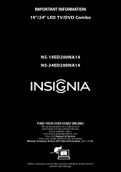 Insignia NS-19ED200NA14 Important Information (English)