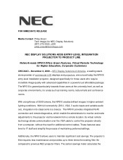 NEC NP610 NP610 : press release